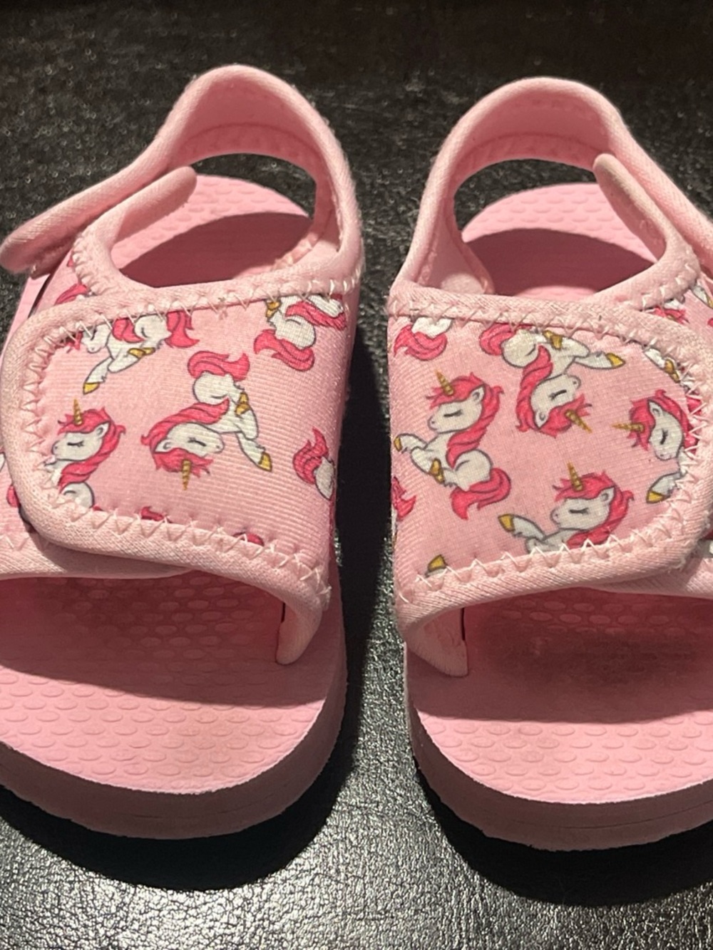 Toddler Pink Unicorn Hook-and-Loop Sandals